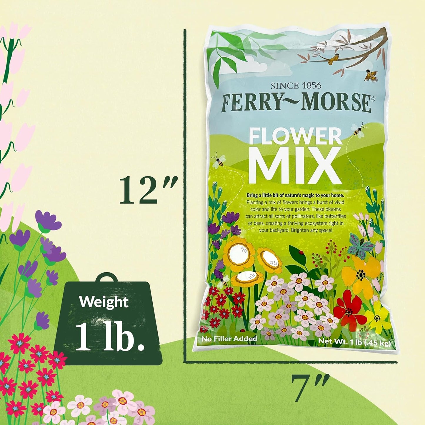 Ferry-Morse Pollinator Lover’s Mix Bulk Wildflower Seeds, 1lb