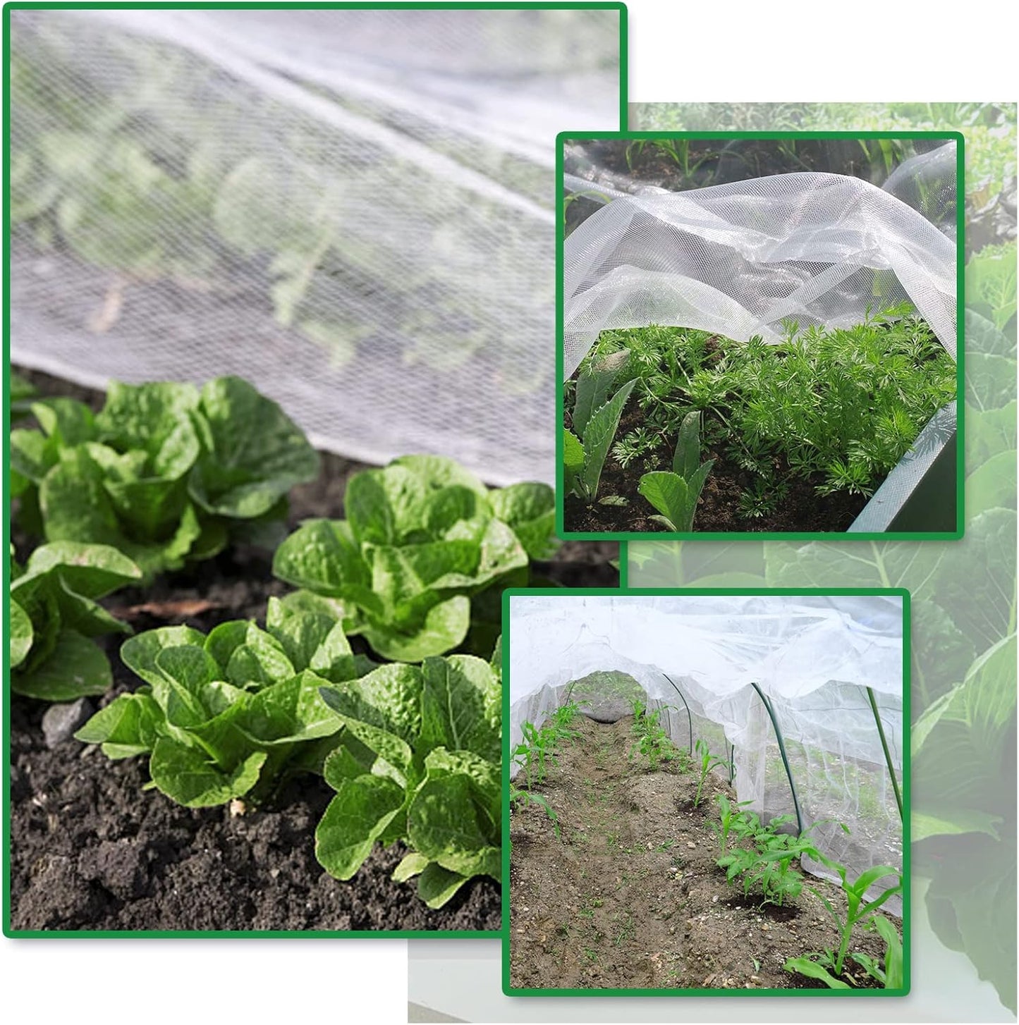 SnugNiture Garden Netting 8x24FT Ultra Fine Mesh Mosquito Netting Plant Covers, White Bird Netting Barrier Greenhouse Row Cover Protect Fruits Flower Vegetables from Birds Deer & Squirrels