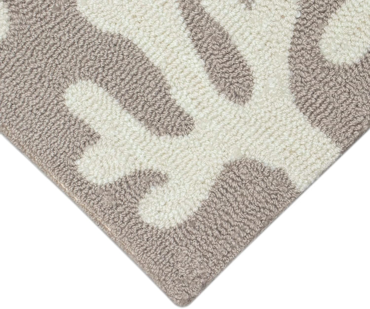 Liora Manne CAPRI Indoor/Outdoor Handmade Synthetic Blend Durable Area Rug - Traditional Border Coastal Beach Accent (Coral Border Silver) (2'6" x 4')
