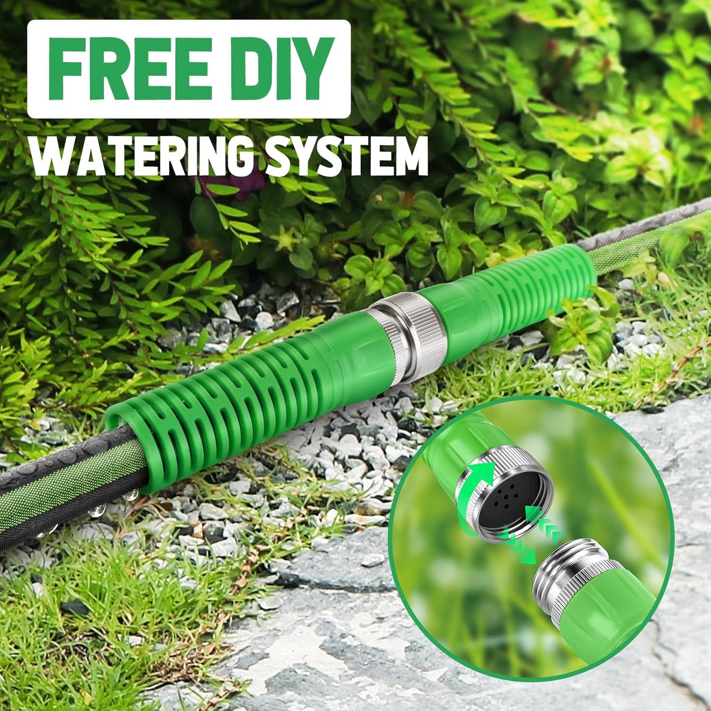 Flat Soaker Hose 10FT for Garden and Lawns, 80% Water-Saving Drip Irrigation Hose with Anodized Aluminum Ends, Flexible Leakproof Double Layer Gardening Hoses ﻿