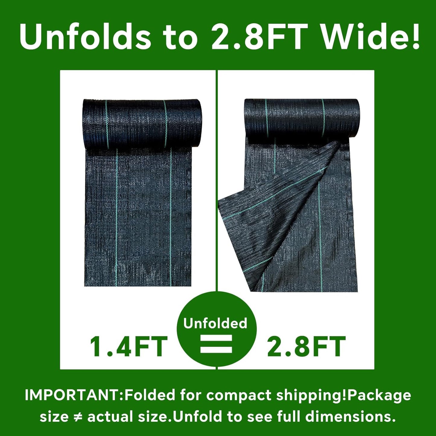 Weed Barrier Landscape Fabric Heavy Duty,3.2 OZ Premium Garden Weed Blocker Fabric for Weed Control, Plastic Ground Cover with Woven Weed Cloth,Durable Landscaping Fabric (2.8 X 50FT)