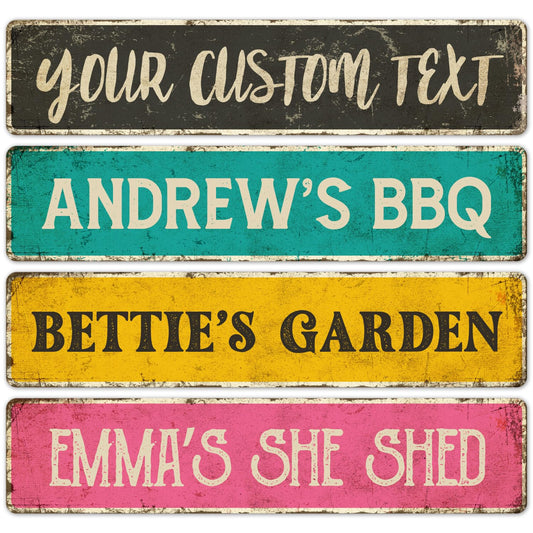 Custom Rustic Sign, Personalized Decor Street Signs Gift, 40x10 Inches, ACM, Fade Resistant, Made in USA