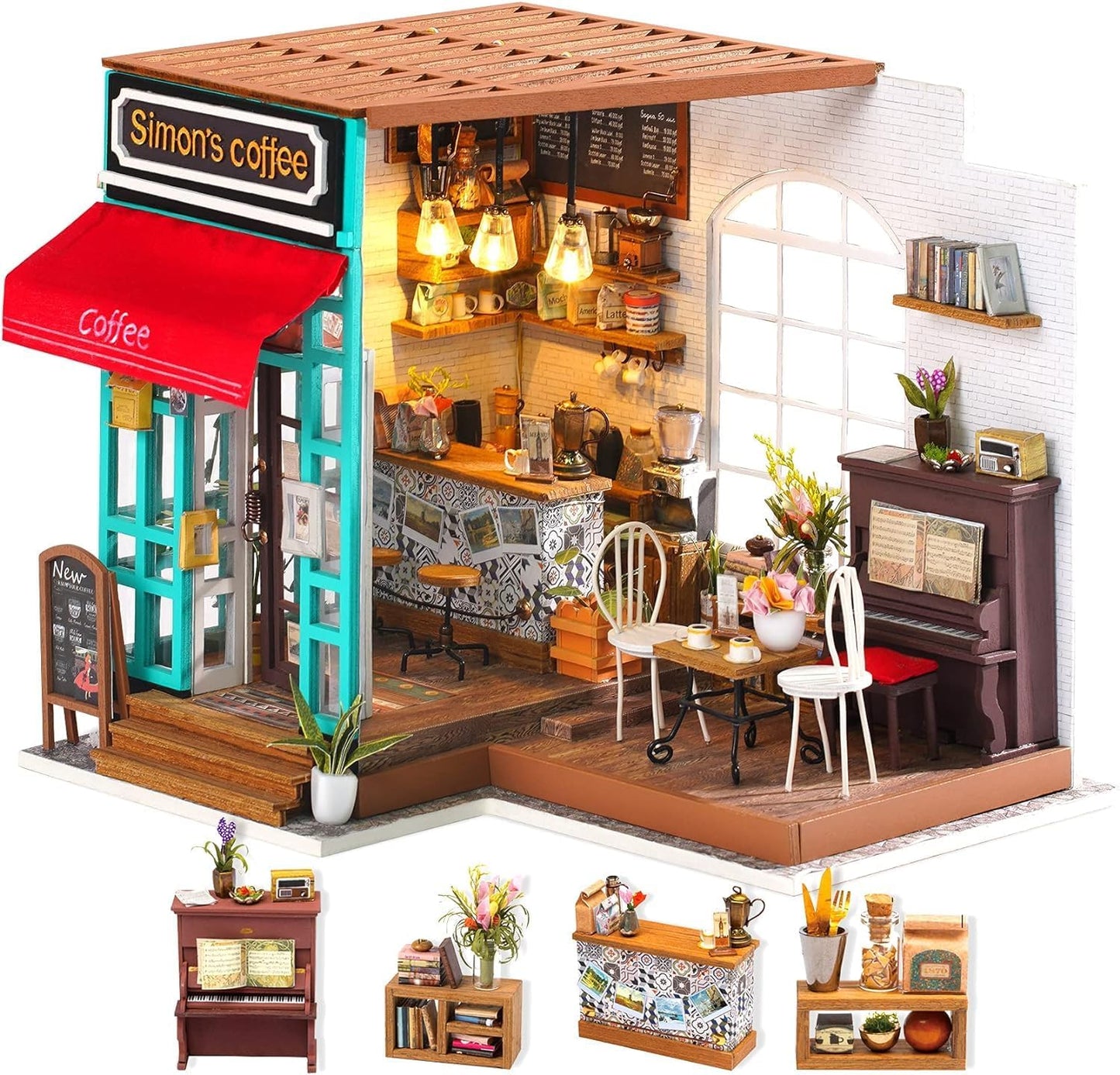 Rolife 1:20 Miniature House Kits-Tiny House Kit-DIY Miniature Dollhouse Kits for Adults-Model Building Craft Kits-Hobbies Gifts for Women and Men