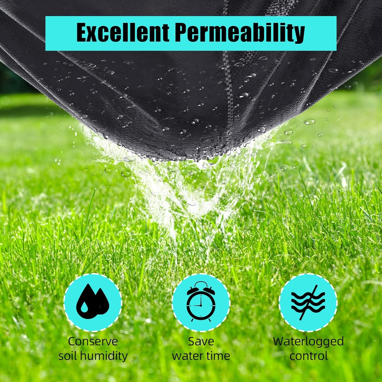 6ft X 300ft Weed Barrier Landscape Fabric Heavy Duty, Premium 2.4 oz Ground Cover Weed Block Gardening Mat, Easy Setup & Superior Weed Control, for Erosion Control, Weed Barrier