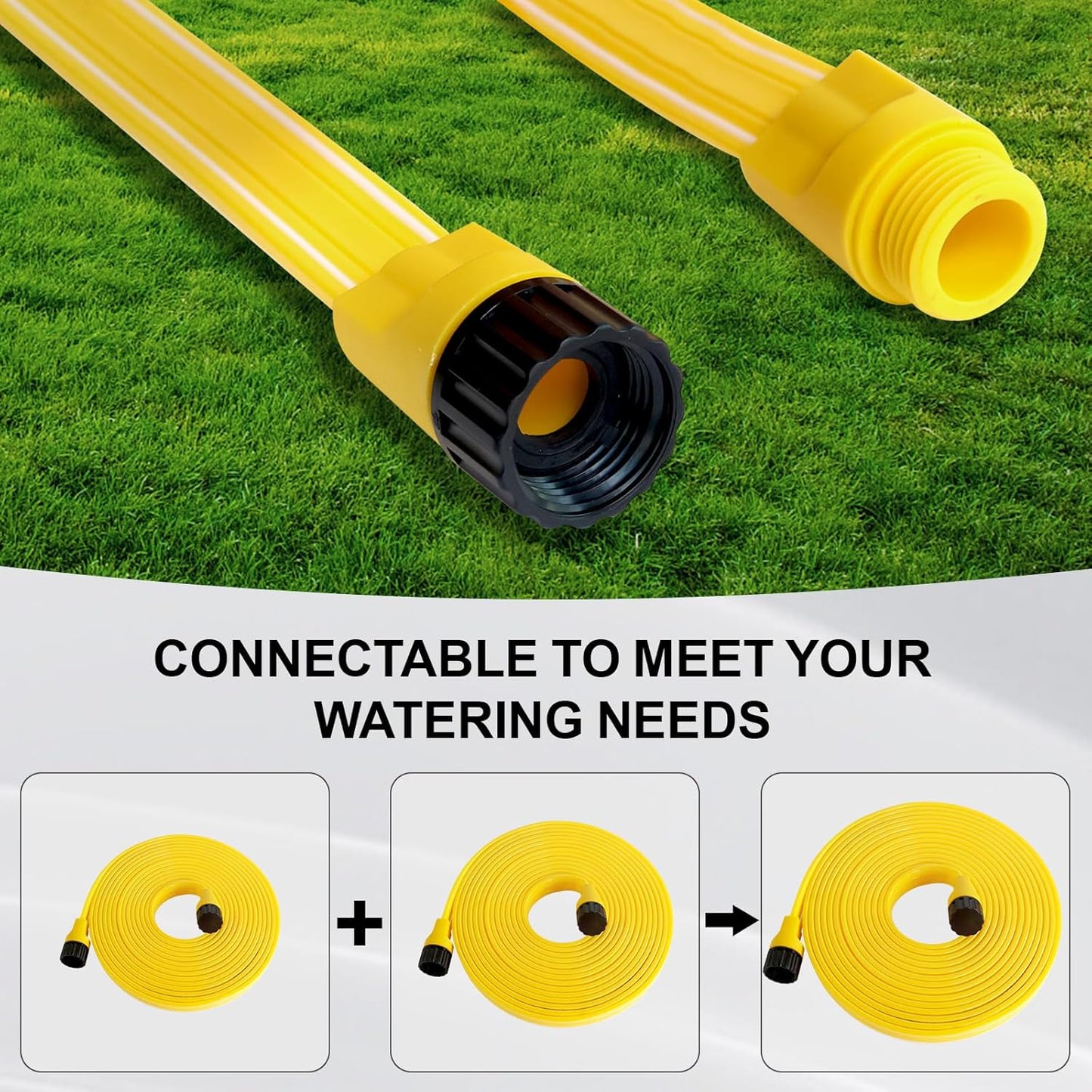 Sprinkler Hose 15 ft 4-Pack, Flexible Short Sprinklers Soaker Hose 60 ft for Yard, Lawn Drip Irrigation Hose System for Garden Watering (15 ft 4-Pack)