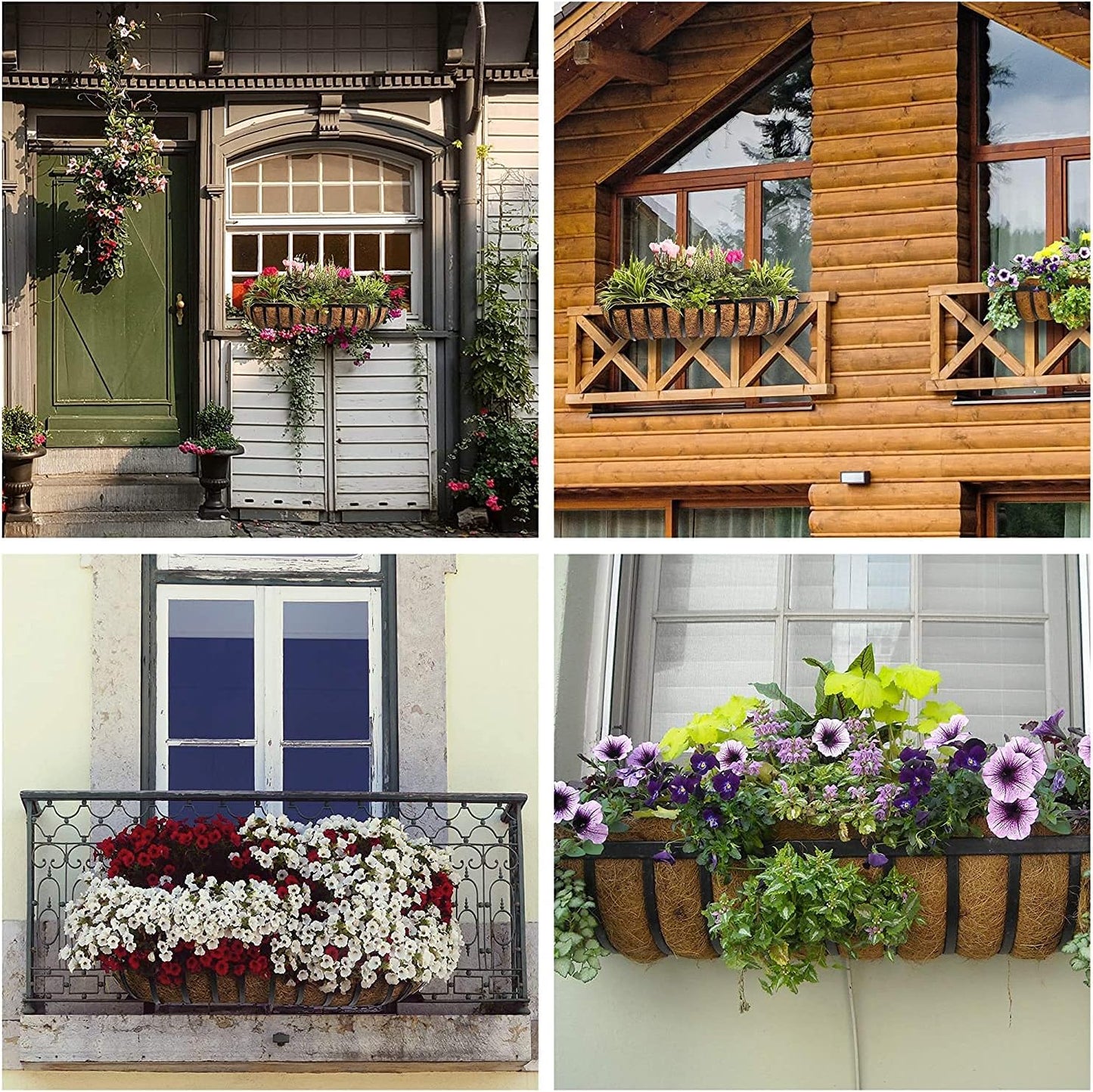 bboUod 2 pcs Garden Coconut Planter Liners Preformed Window Box Liners Natural Trough Coco Liner Coir Mats (24 inch)