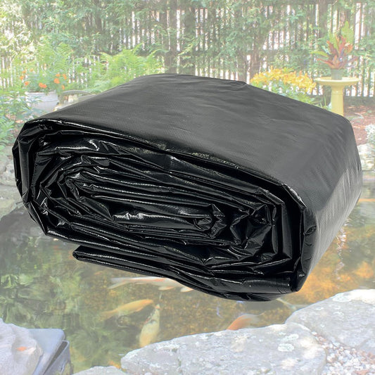 yeezoo 20x25FT Reinforced PE Pond Liner, KOI Pond Liners for Outdoor Ponds, Enhanced 5-Layer Structure Pond Liner for Fish, Duck, Garden Raised Bed and Waterscape Pond(0.82oz/sq ft Thickness)