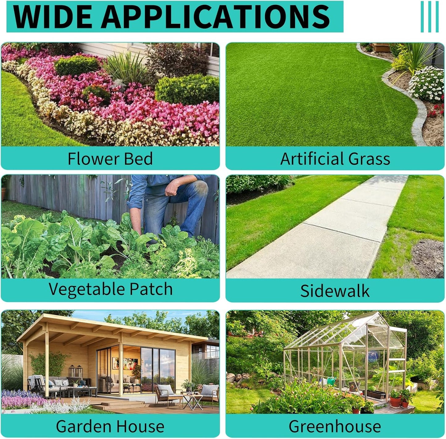 6 x 100 FT Weed Barrier Fabric,3.2 OZ Landscape Fabric,Heavy Duty PP Ground Cover for Gardening,Farming