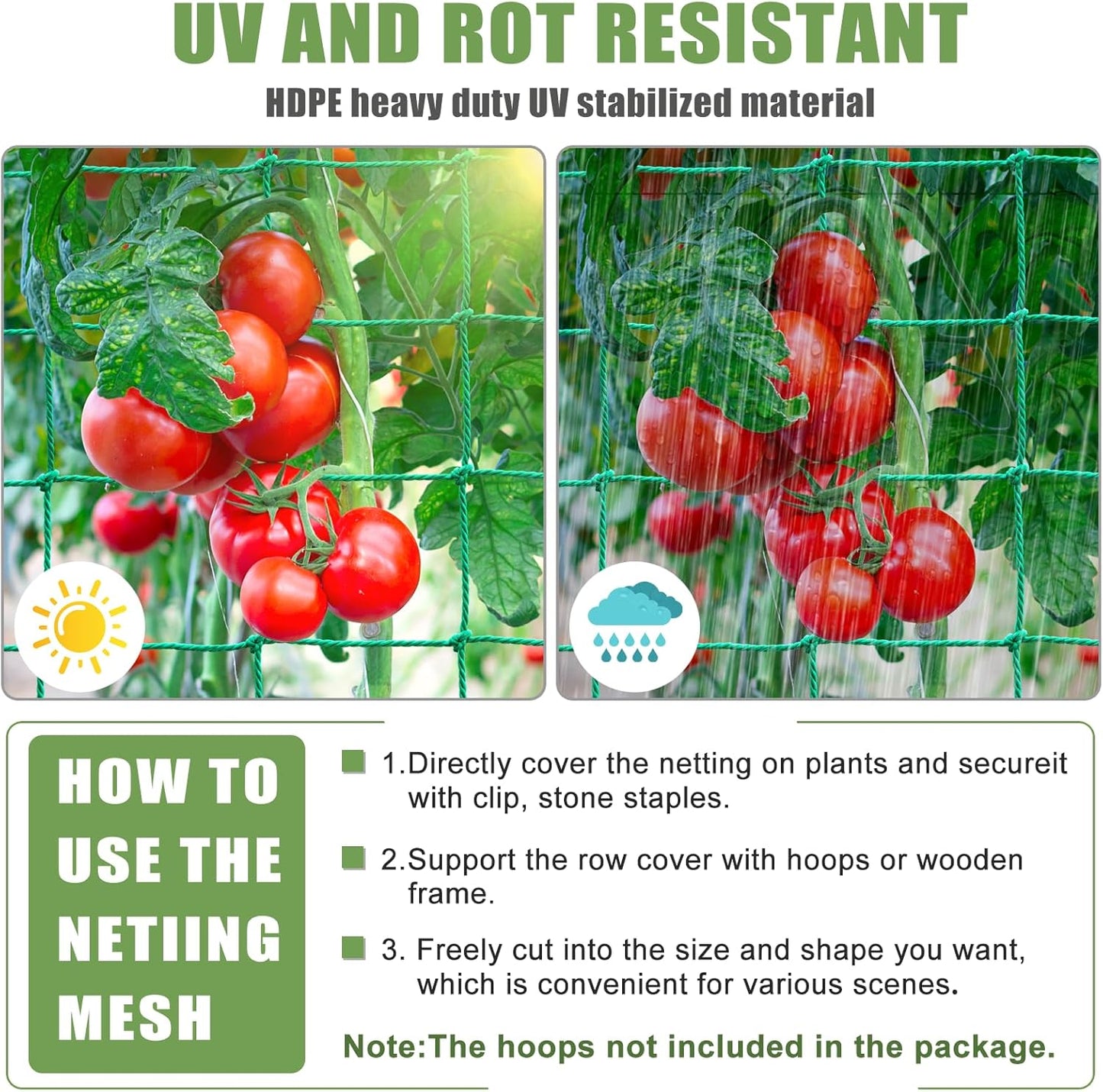 Trellis Netting, Garden Trellis Netting for Climbing Plants, 16.5x6.6Ft Plant Netting for Cucumber, Tomato, 27 Strands Nylon & 4x4 Inch Mesh, Grow Net for Vines, Fruits, Vegetables, Grapes, Beans,Peas