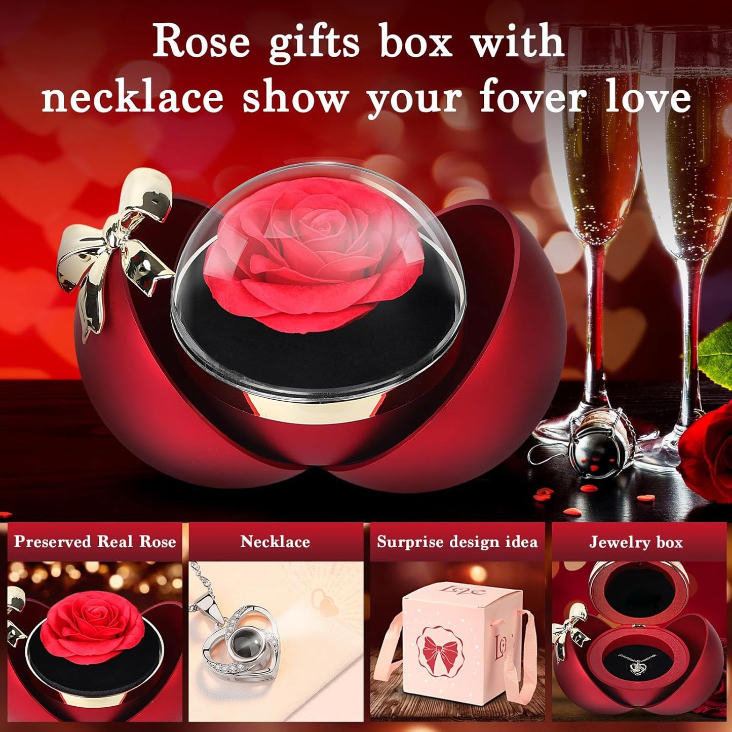 Preserved Red Real Rose-Eternal Flowers Rose Gifts for Mom Grandma Wife Girlfriend on Mothers Day Birthday Valentines Christmas Anniversary Romantic Gifts for Her with I Love You Romantic Gift (Blue)