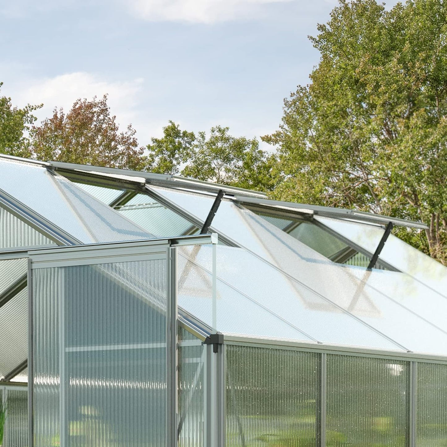 Greenhouse Topas 3 Aluminum Frame 7.4 x 6.4 ft with Approx. 6 mm Polycarbonate Panels