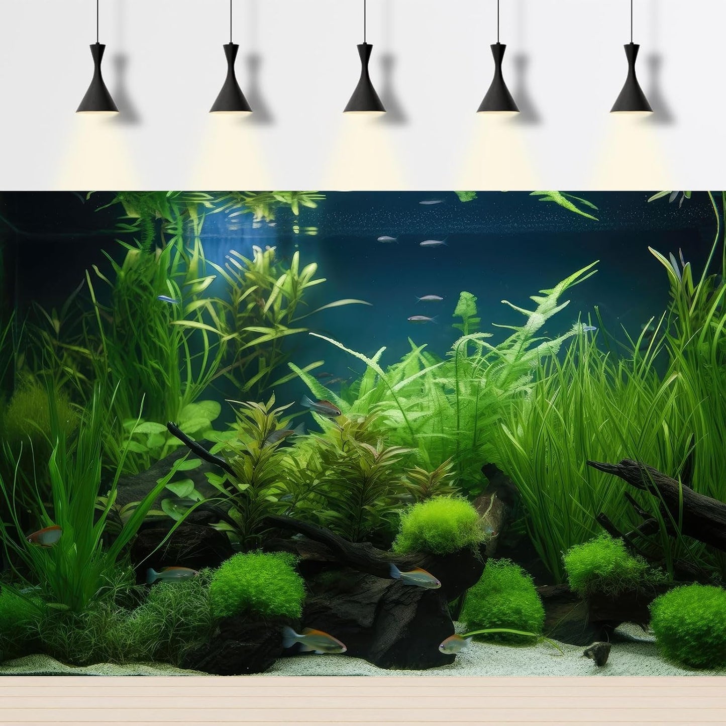 Aquarium Background Diverse Collection of Aquatic Plants Seagrasses Terrarium Background Redwood Root Moss Tropical Style Underwater Plants Fish Tank Background Under The Sea Aquarium Backdrop 36x24in