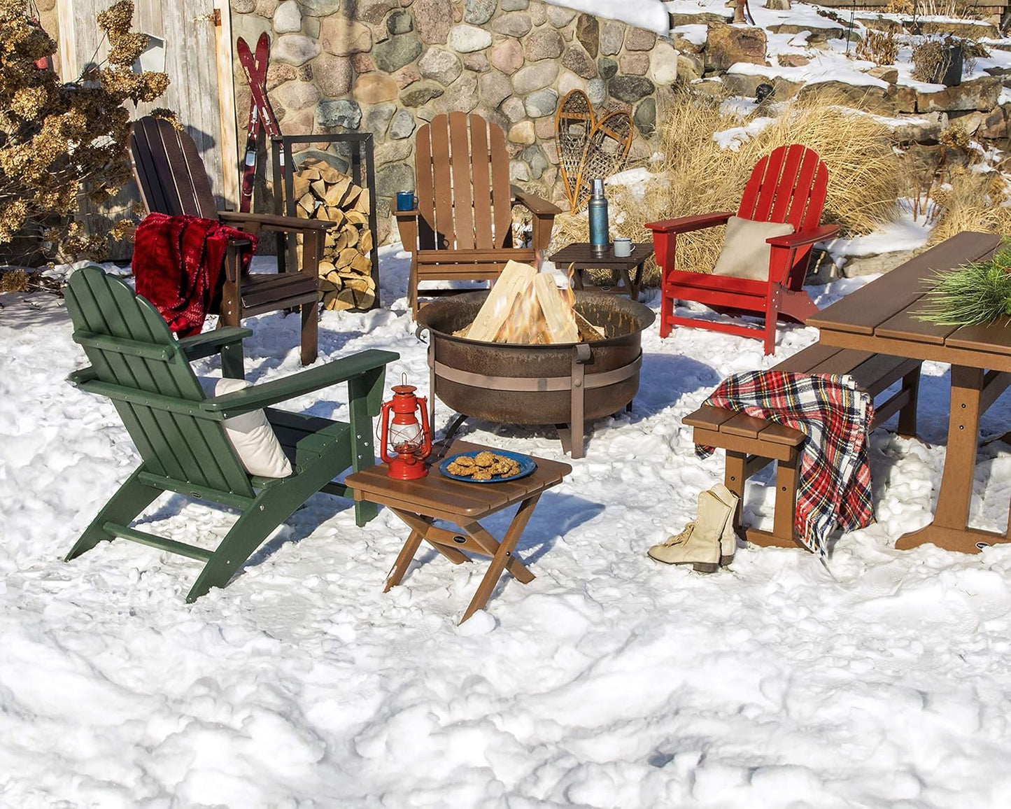 Polywood Vineyard Adirondack Chair, Tangerine Orange