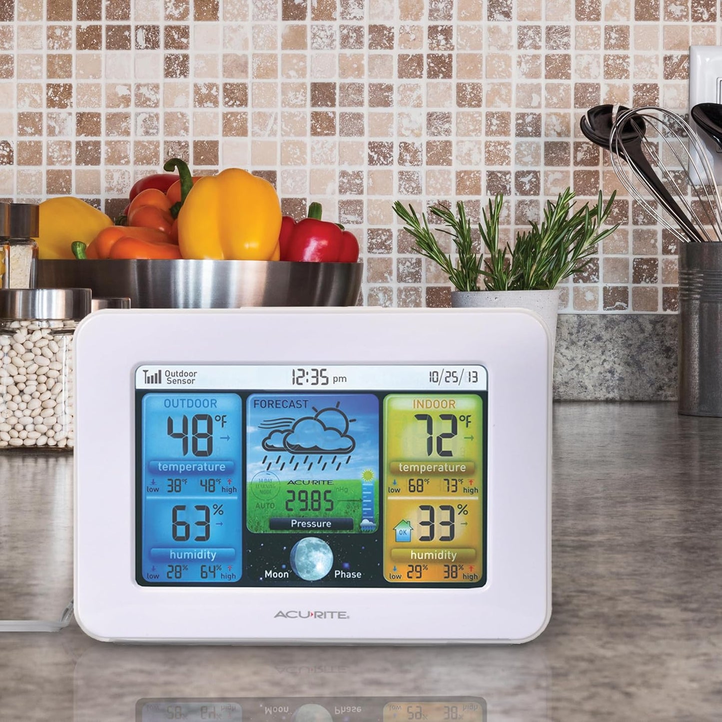 AcuRite 02041M Color Weather Station with Forecast, Temperature, Humidity,White