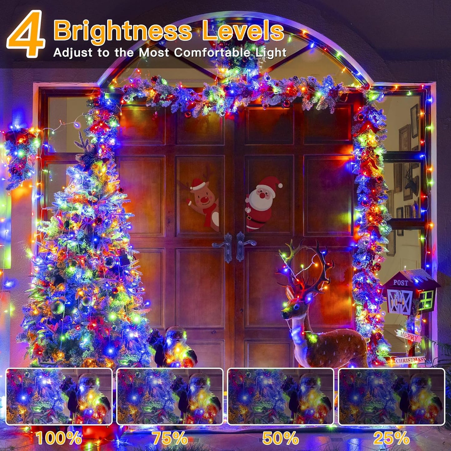Ollny Christmas Lights Outdoor Waterproof, 1000LED 328FT Super Long String Lights with Remote 3 Timer, Plug in 8 Modes Fairy Light for Outside House Bedroom Xmas Decorations, Multicolor