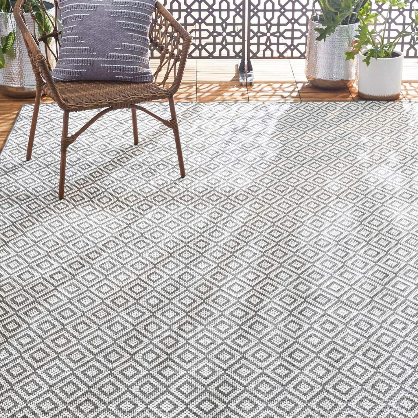 Home Dynamix Tripoli Lydia Geometric Area Rug, Gray/Cream, 6'6"x9'6" Rectangle