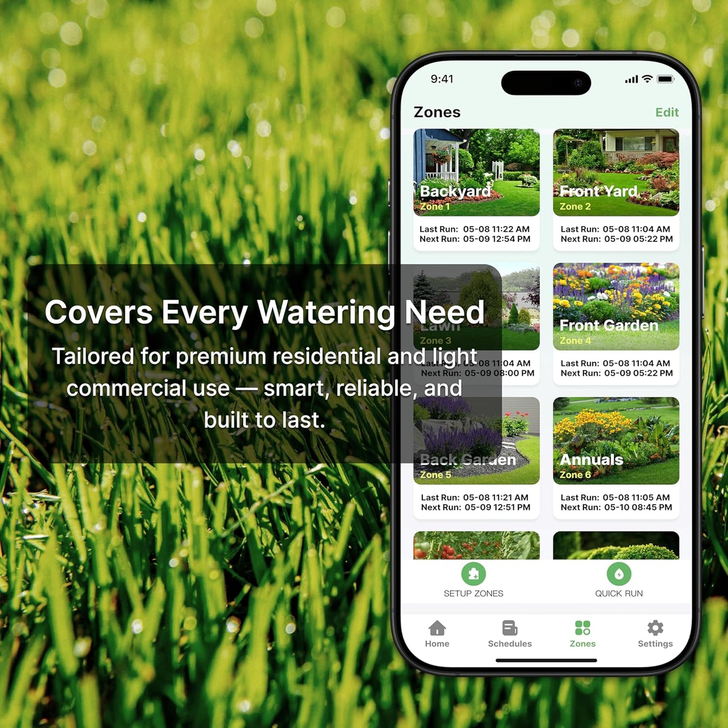 ImoLaza Outdoor Smart Sprinkler Controller, 4-Zone WiFi Irrigation Controller with Hyper-Local Weather, App Remote Control, Works w/ Alexa, Auto Watering, Rain/Freeze/Wind Skip, Smart Fault Detection