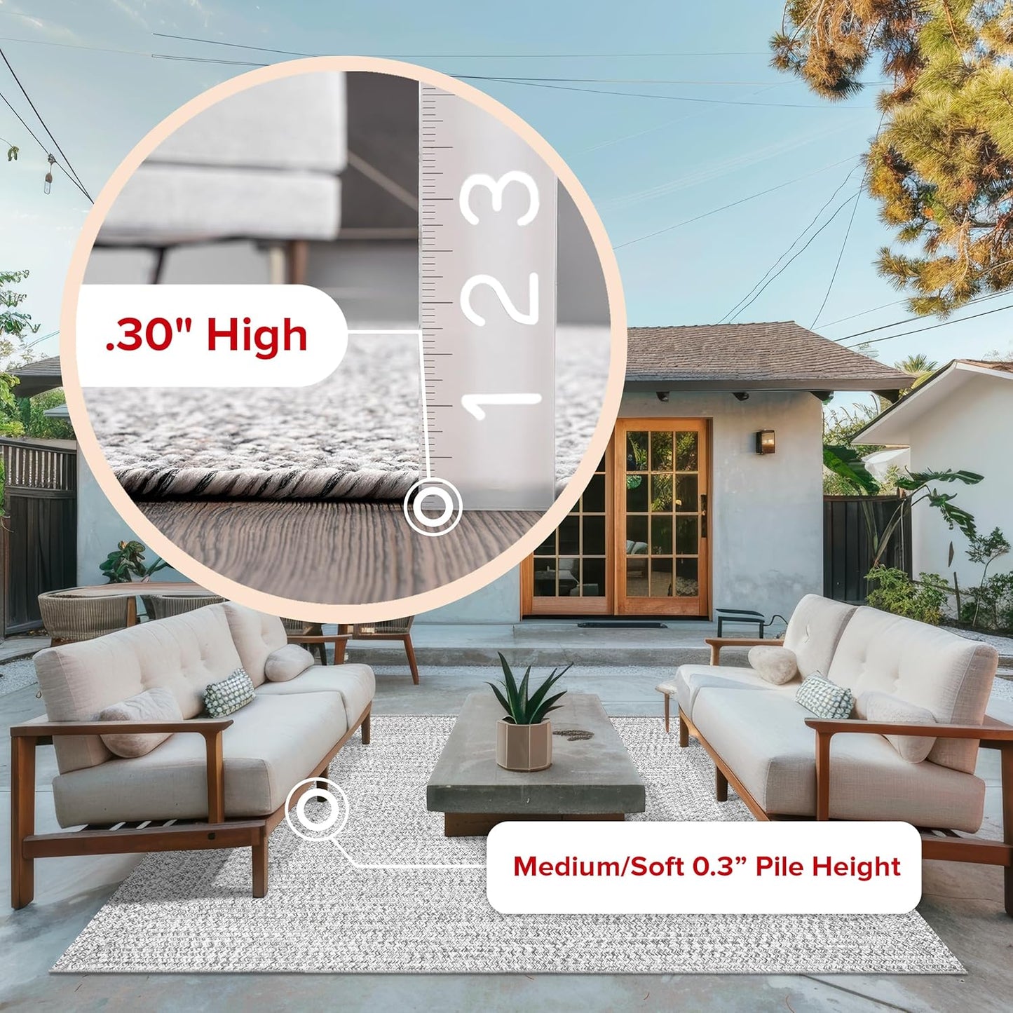 nuLOOM 6' Round Solid Hand Braided Indoor/Outdoor Area Rug, Pet-Friendly, High Traffic, Weather Resistant, for Patio, Balcony, Bedroom, Living, Dining Room, Wynn Salt and Pepper