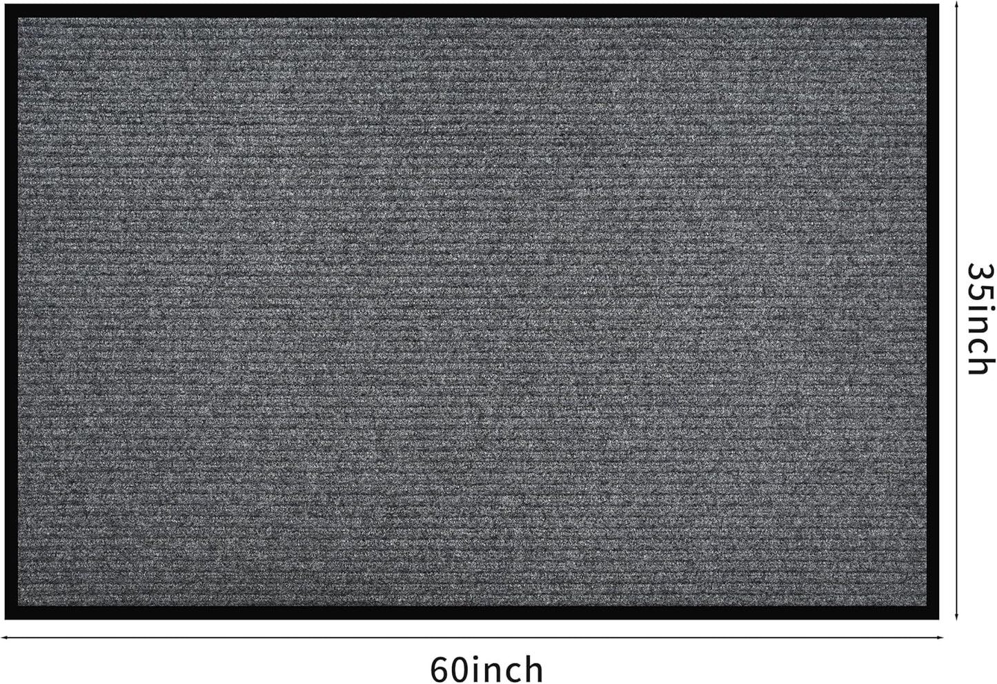 fani Heavy Duty Large Outdoor Indoor Entrance Doormat Waterproof Low Profile Entrance Rug Front Door Mat Patio Anti-Skid Rubber Back, 35x60 inch (Light Grey)