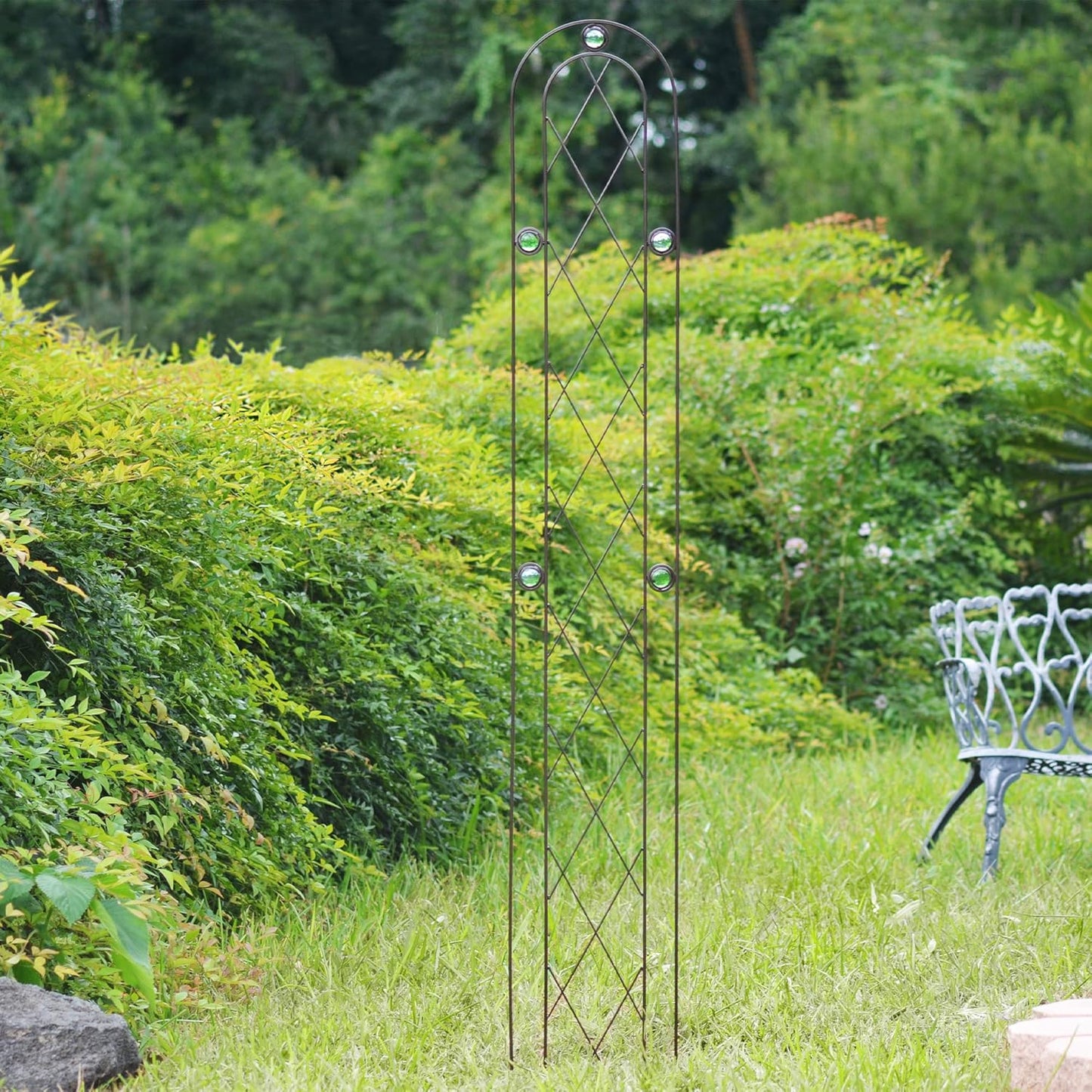 TR03 Arched Garden Trellis 6' x 10", Black