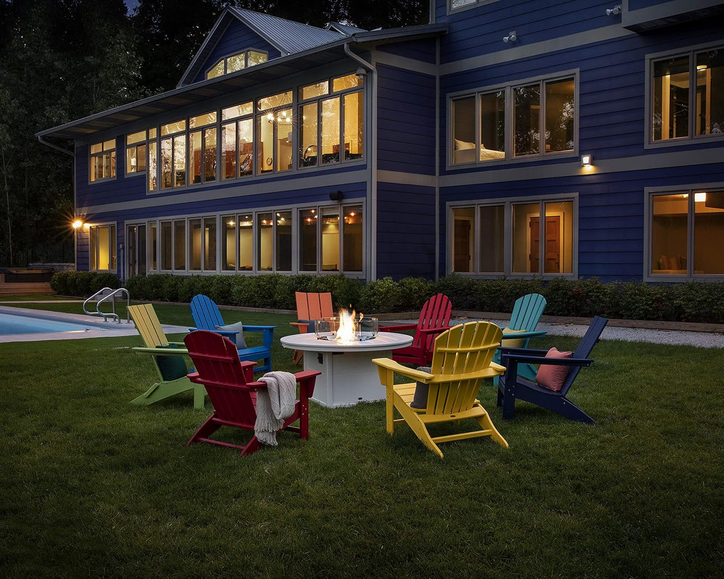 Polywood Vineyard Adirondack Chair, Tangerine Orange