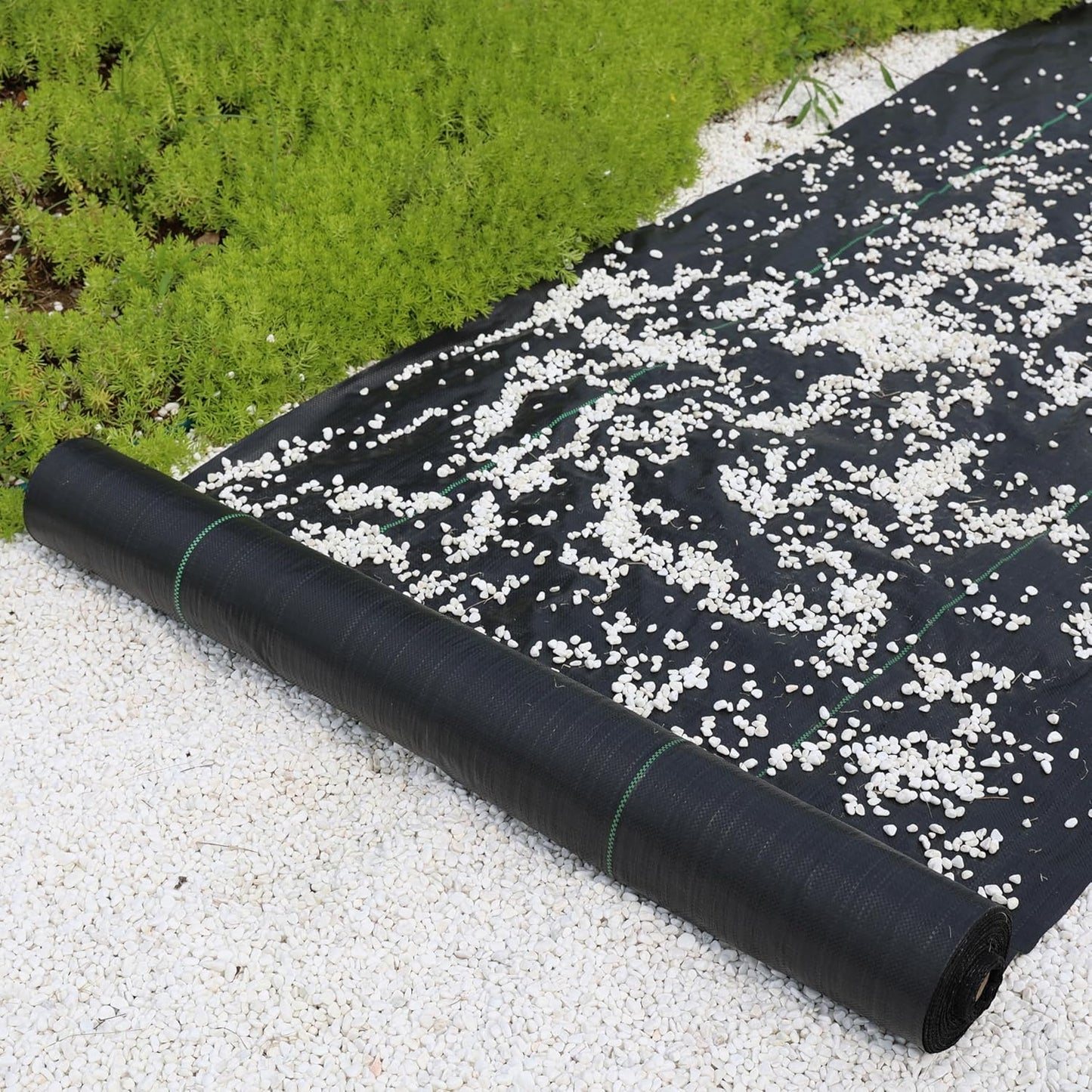 LIUJIAYI 2.4oz-4FTx300FT Weed Barrier Landscape Fabric - Durable Weed Block Gardening Ground Cover Mat, Woven Geotextile Fabric for Underlayment, Commercial Driveway Stabilization, Weed Control Cloth