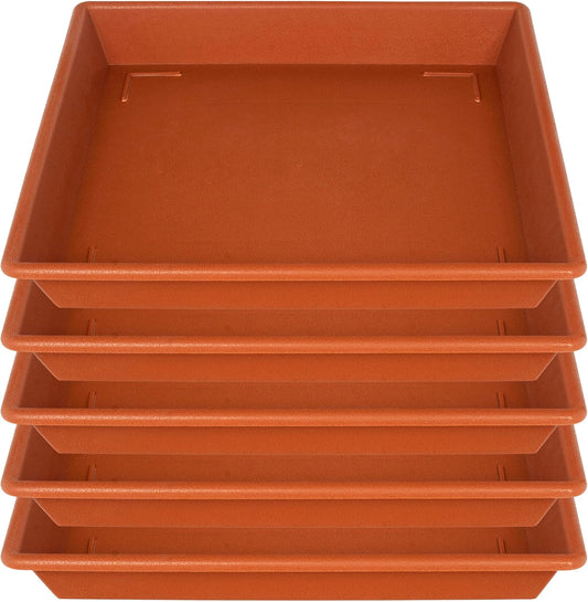 Square Plant Saucer 6 Inch 5 Pack6 8 12 14 16 18 20 Flower Pot No Holes Plant Drip Trays, Plant Trays for Pots Heavy Duty Plastic Plant Saucers for Indoors Outdoors