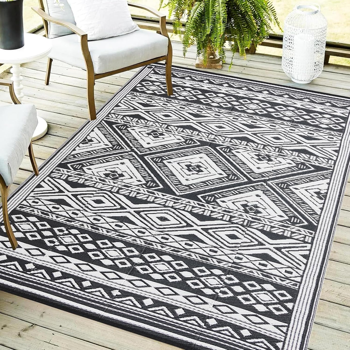Outdoor Rug 8x10 ft Waterproof, Reversible Outdoor Plastic Straw Rug for Patios Clearance, Outdoor Area Rug Carpet RV Mat for Camping Backyard Deck Porch