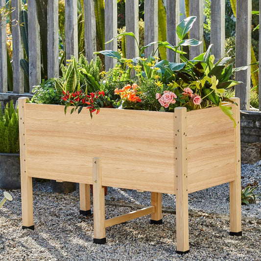 SPECRAFT 4x2 Ft Raised Garden Bed - Features Legs, Drainage Holes, Ideal for Vegetables, Flowers, Elevated Wood Planter Box for Balcony, Patio, Backyard, Easy Assembly Fir Wood