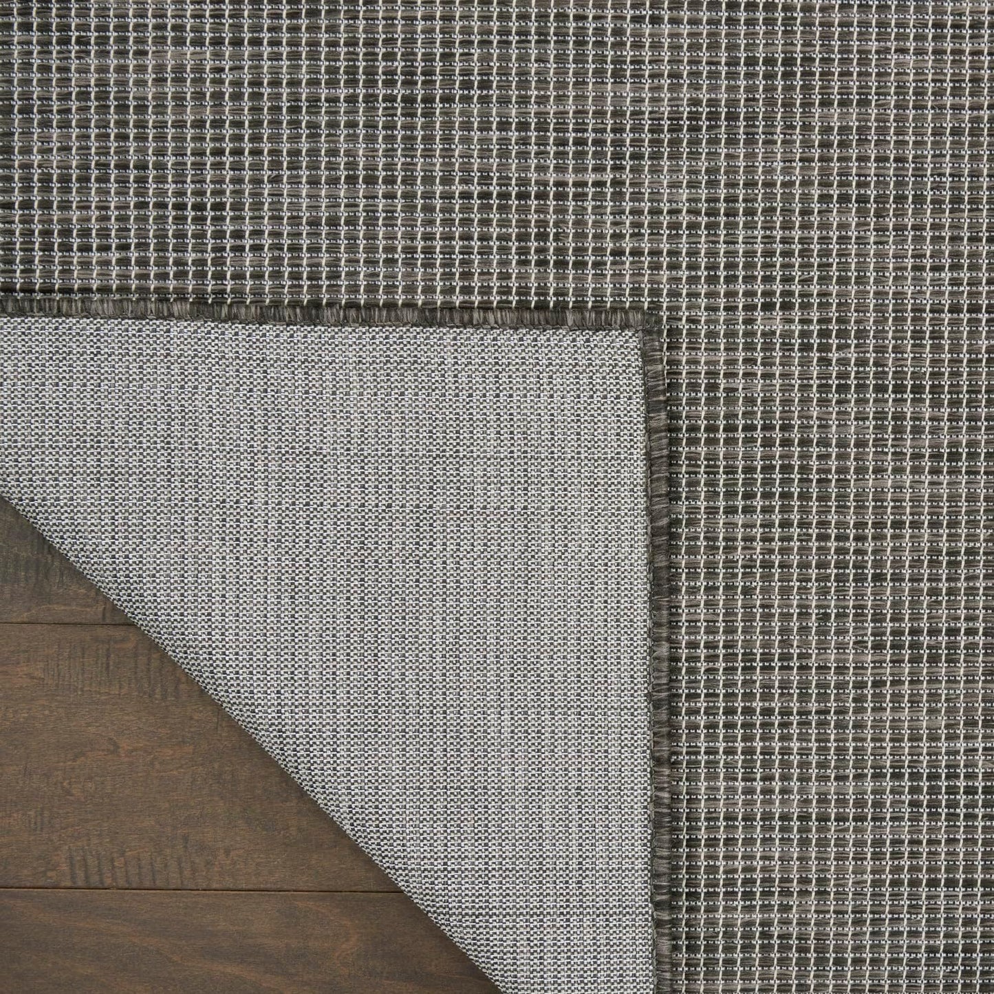 Nourison Positano Indoor-Outdoor Charcoal 7' x 10' Area Rug, Easy Cleaning, Non Shedding, Bed Room, Living Room, Dining Room, Backyard, Deck, Patio (7x10)