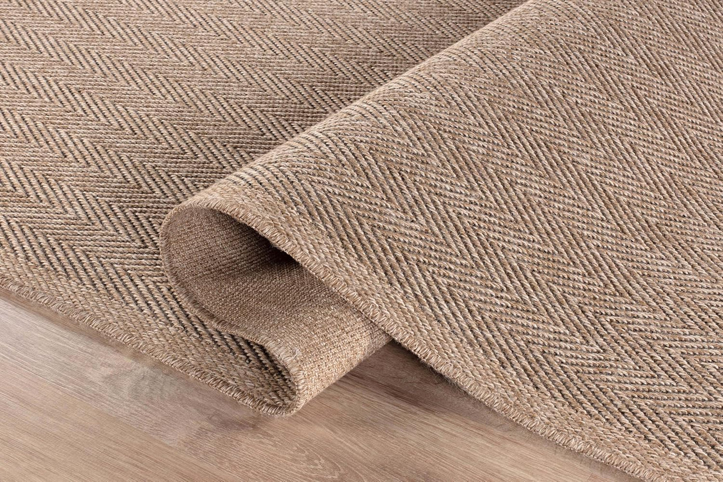 CAMILSON Easy Jute Rug 4x6, Indoor Outdoor Natural Color Fiber Area Rugs for Living Room Patio and Kitchen Rug Herringbone Seagrass Woven Design Easy-Cleaning Washable Outside Carpet Alfombras 4 x 6