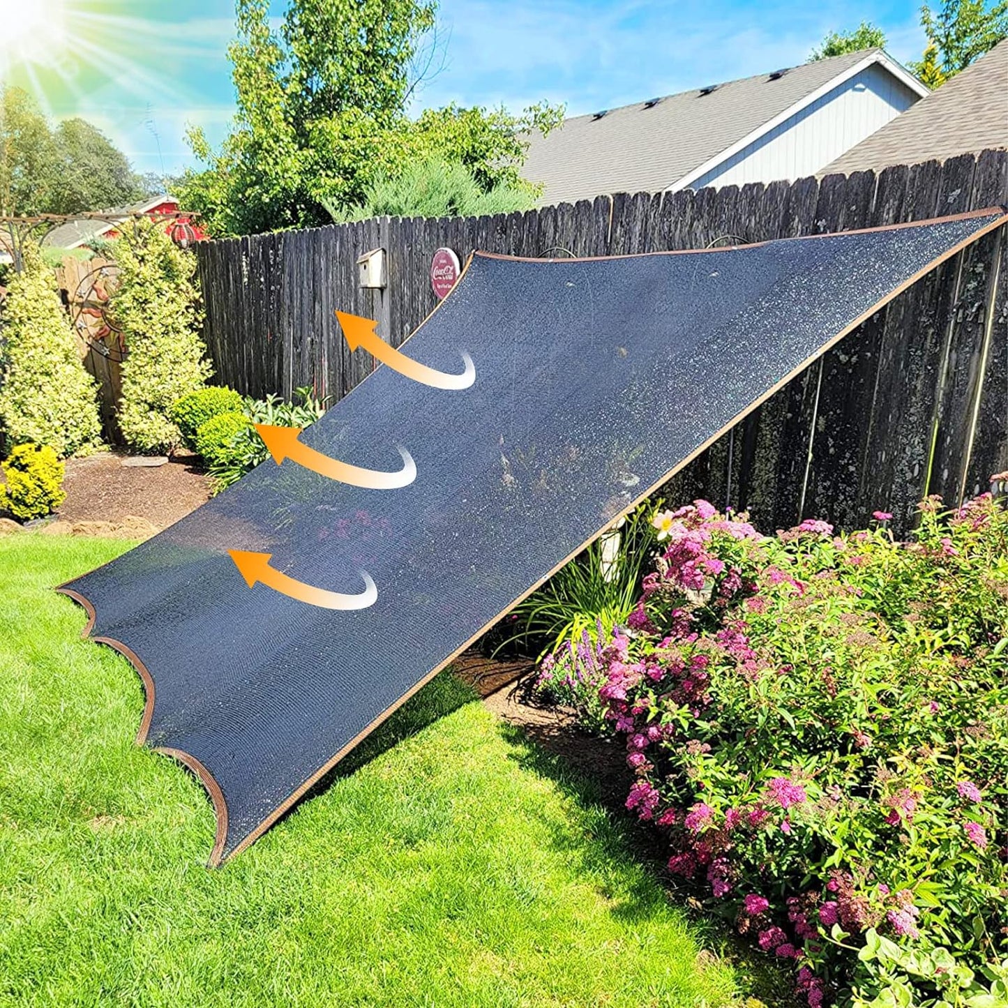 QLOFEI Shade Cloth for Garden, 70% Sun Screens for Patio Pergola Outdoor, Easy to Hang Mesh Tarp Shade Cloth with Grommets, Sunblock Neting Cover for Kennel Chicken Coop Plant, 30x30 FT