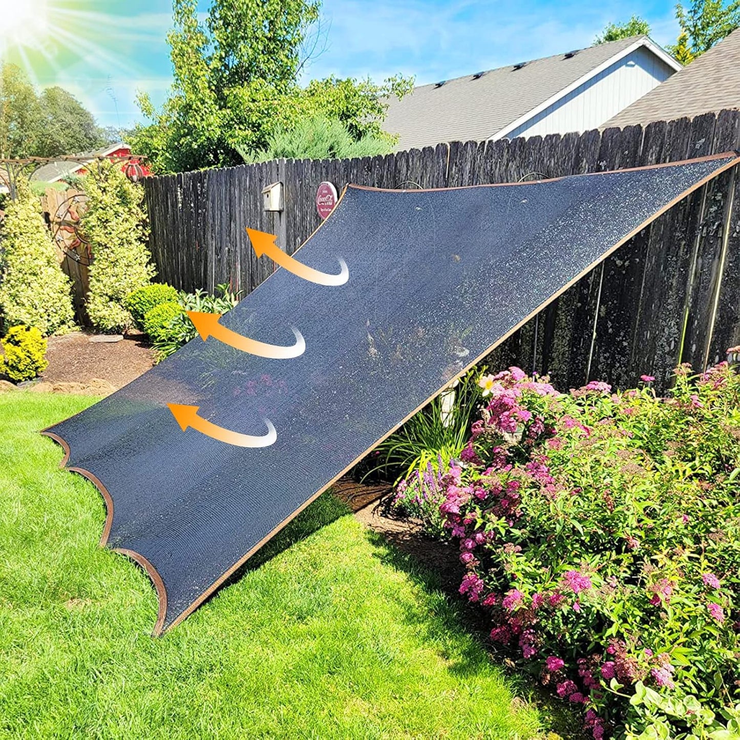 Shade Cloth - for Plants Greenhouse, 70% Sunblock Shade Sails -for Outdoor Garden Pergola Patio Lawn Sun Protection Neting Cover for Kennel Chicken Coop Easier to Hang Plant Cover
