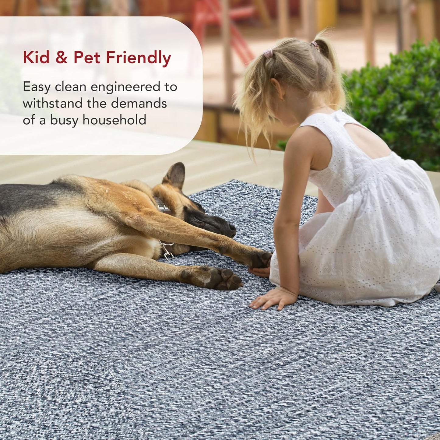 nuLOOM 8' Round Solid Hand Braided Indoor/Outdoor Area Rug, Pet-Friendly, High Traffic, Weather Resistant, for Patio, Balcony, Bedroom, Living, Dining Room, Wynn Navy