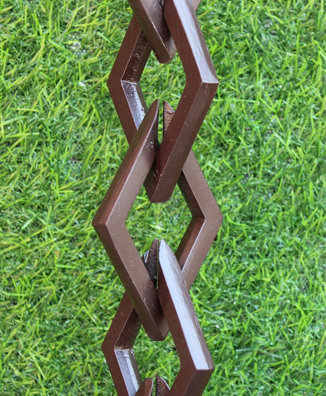 KAM Home Diamond Links Rain Chain with Installation Kit (Brown, 15)