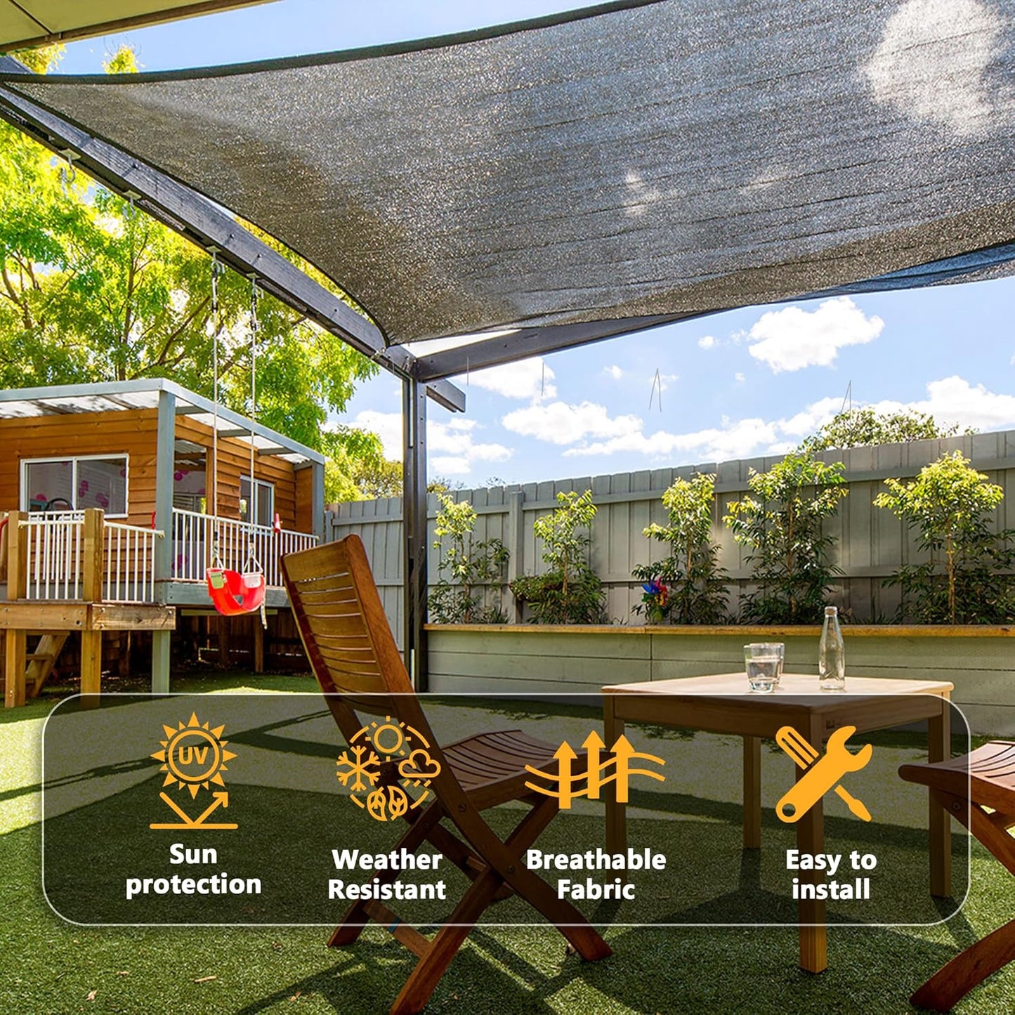 VICLLAX 70% Shade Cloth, 5x24FT Durable Black Mesh Trap with Every 3 FT Grommet, Sun Shade Fabric Netting for for Plants Cover, Greenhouse, Chicken Coop, Barn Kennel, Garden Patio