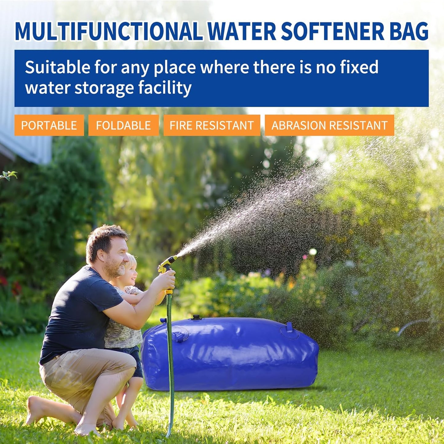 760 L/200 gal Water Bladder Storage Containers, Foldable Portable Water Tank Large Capacity Soft Water Bag, Drought Resistance, Fire Prevention, Emergency Water