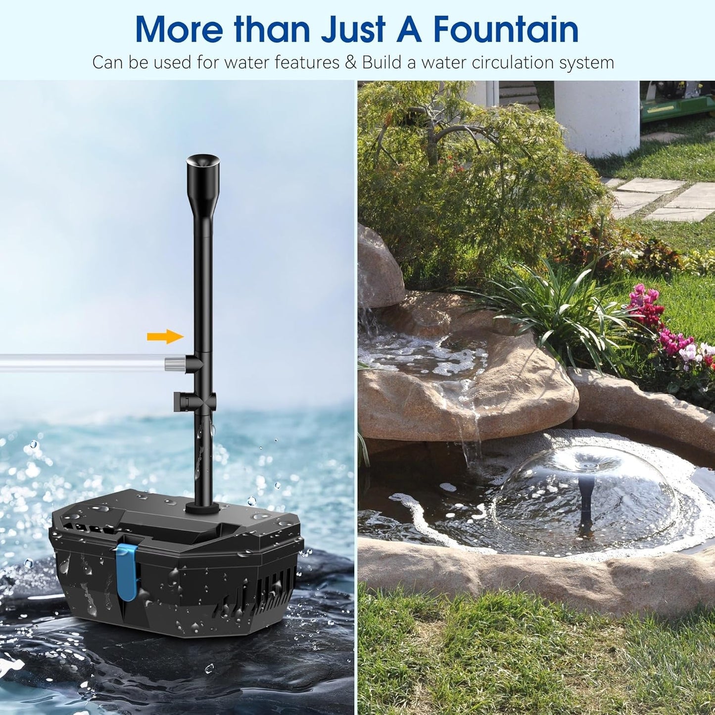 NFESOLAR Solar Fountain Kit, 30W Solar Pond Pump with Pond Filter, 200 GPH Submersible Pump, 4 Sprayers for Outdoor Pond 200-600 Gallons, Fish Tank and Garden Water Features N3213