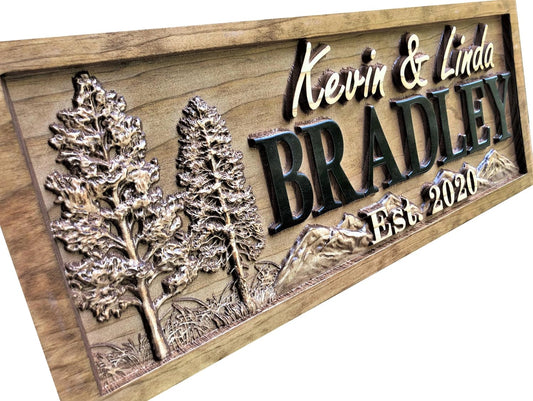 Custom Cabin Sign | Personalized Wood Sign | Cabin & Mountain Decor | Man Cave & Lake House Decor | Rustic 3D Cottage Sign | Family Name Sign