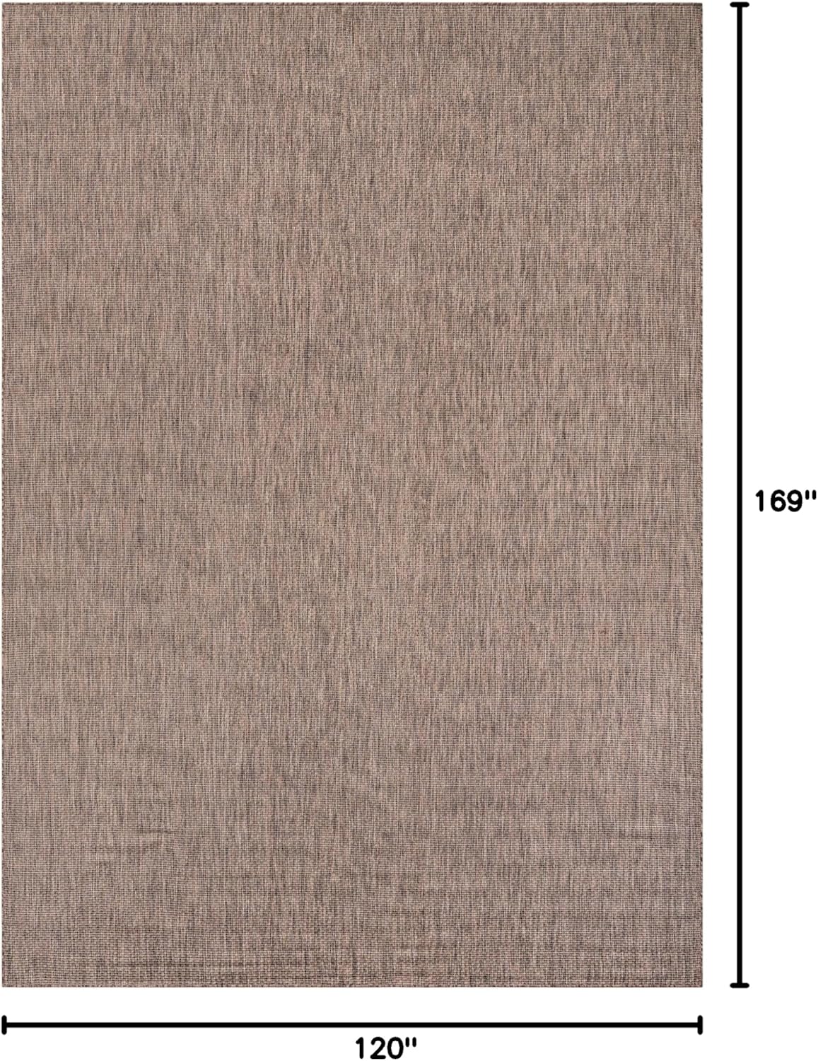 Unique Loom Outdoor Solid Collection Area Rug (10' x 14' 1" Rectangle Light Brown/Ivory)