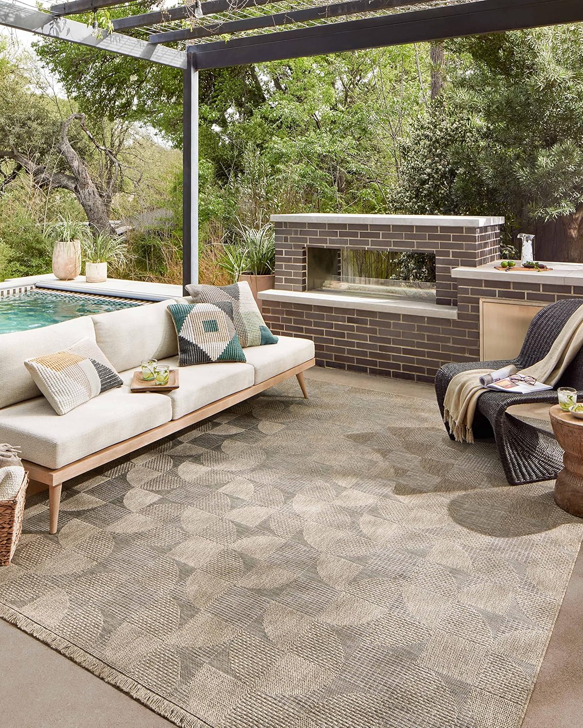 Loloi Dawn Collection Indoor/Outdoor DAW-08 Beige 11'-4" x 15' Area Rug