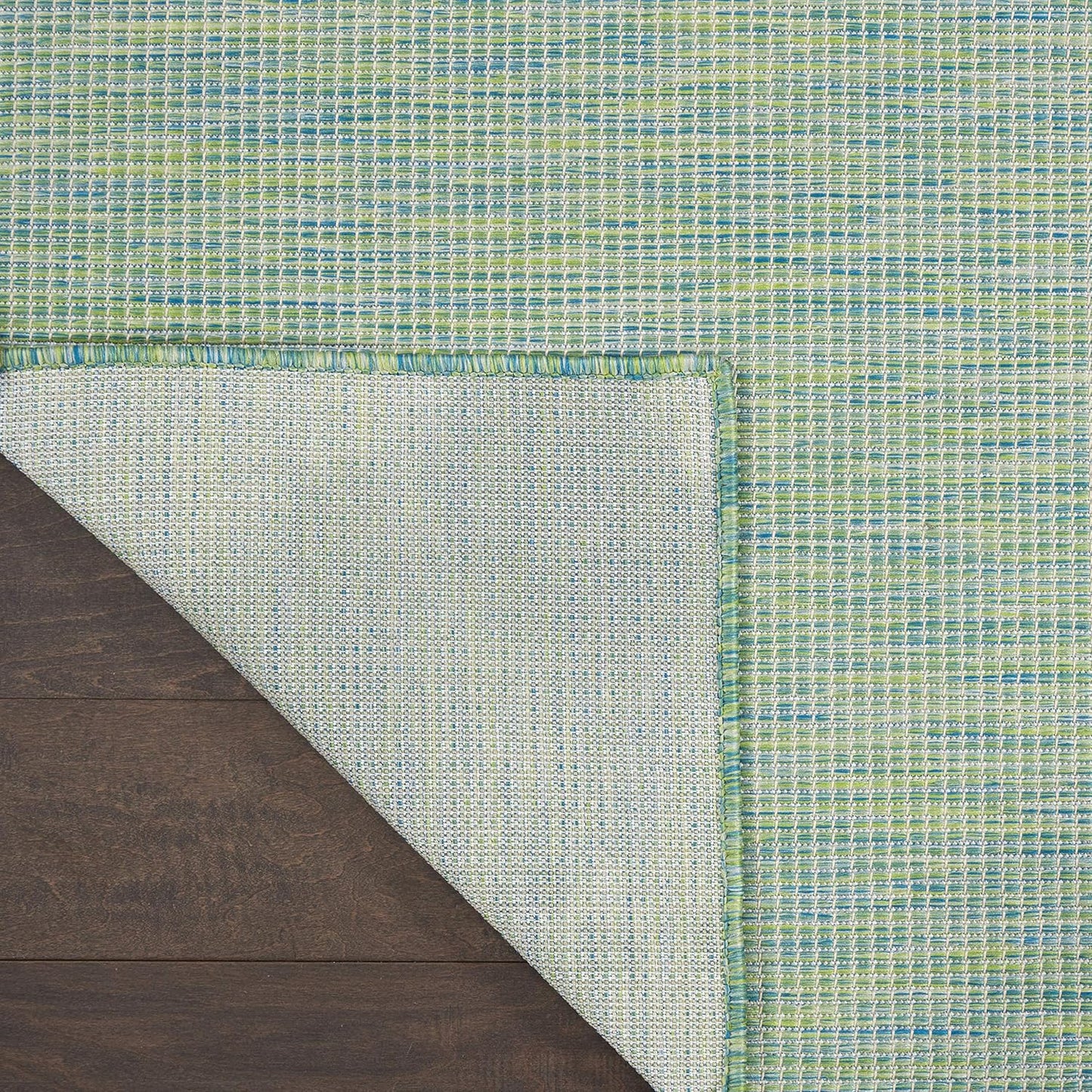 Nourison Positano Indoor/Outdoor Blue/Green 5' x 7' Area Rug, Easy Cleaning, Non Shedding, Bed Room, Living Room, Dining Room, Backyard, Deck, Patio (5x7)