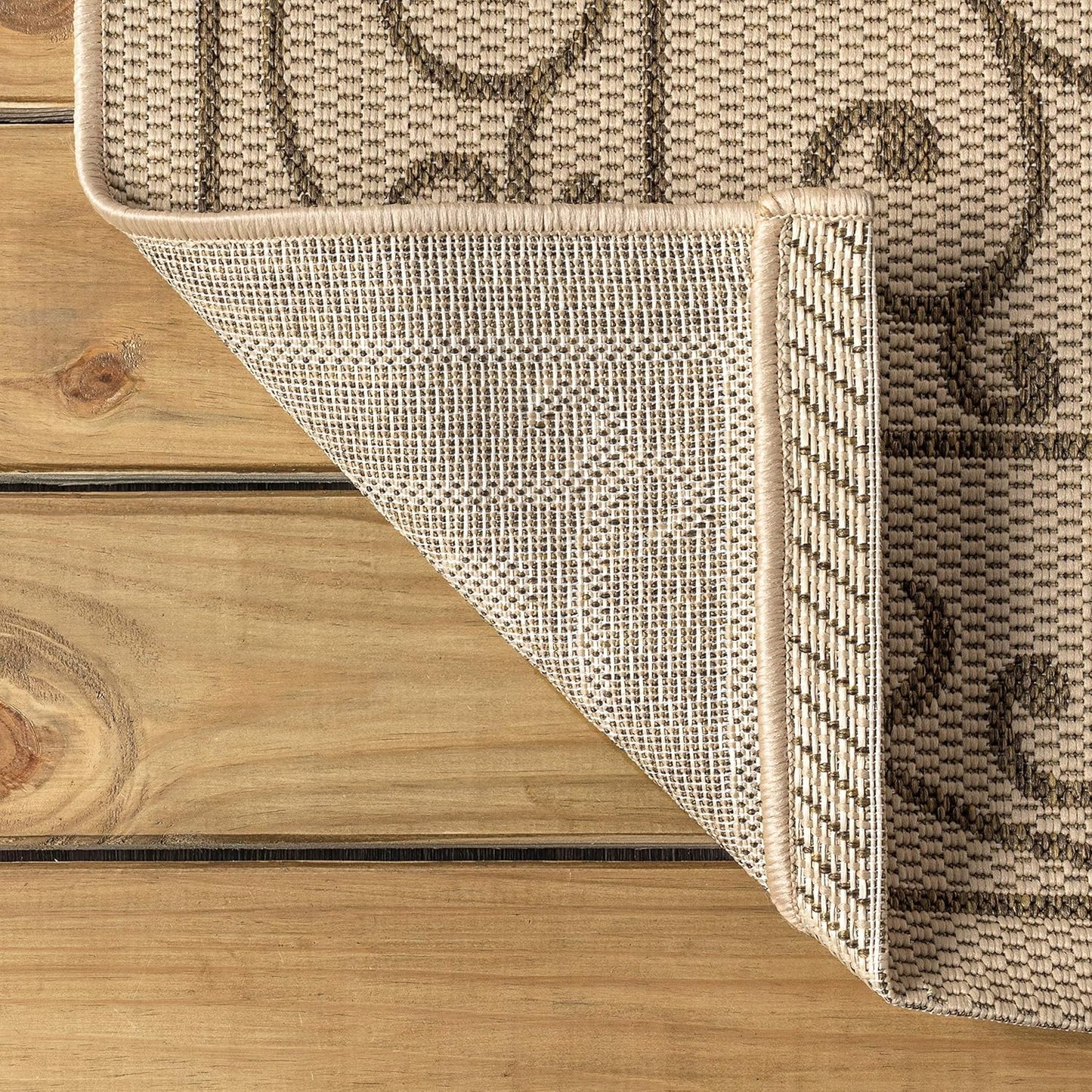 JONATHAN Y SMB106A-6SQ Charleston Vintage Filigree Textured Weave Beige/Brown 6' Square Indoor/Outdoor Area Rug, Pet Friendly, Non-Shedding, Stain Resistant, Easy-Cleaning for Backyard, Patio, Porch