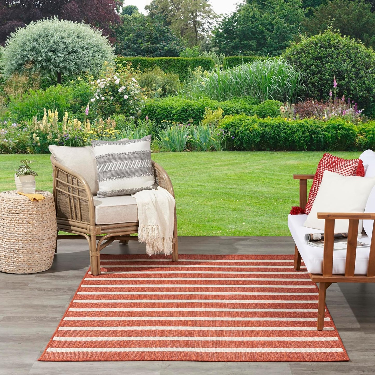 Nourison Home Positano 8' x 10' Fabric Terracotta Area Rug