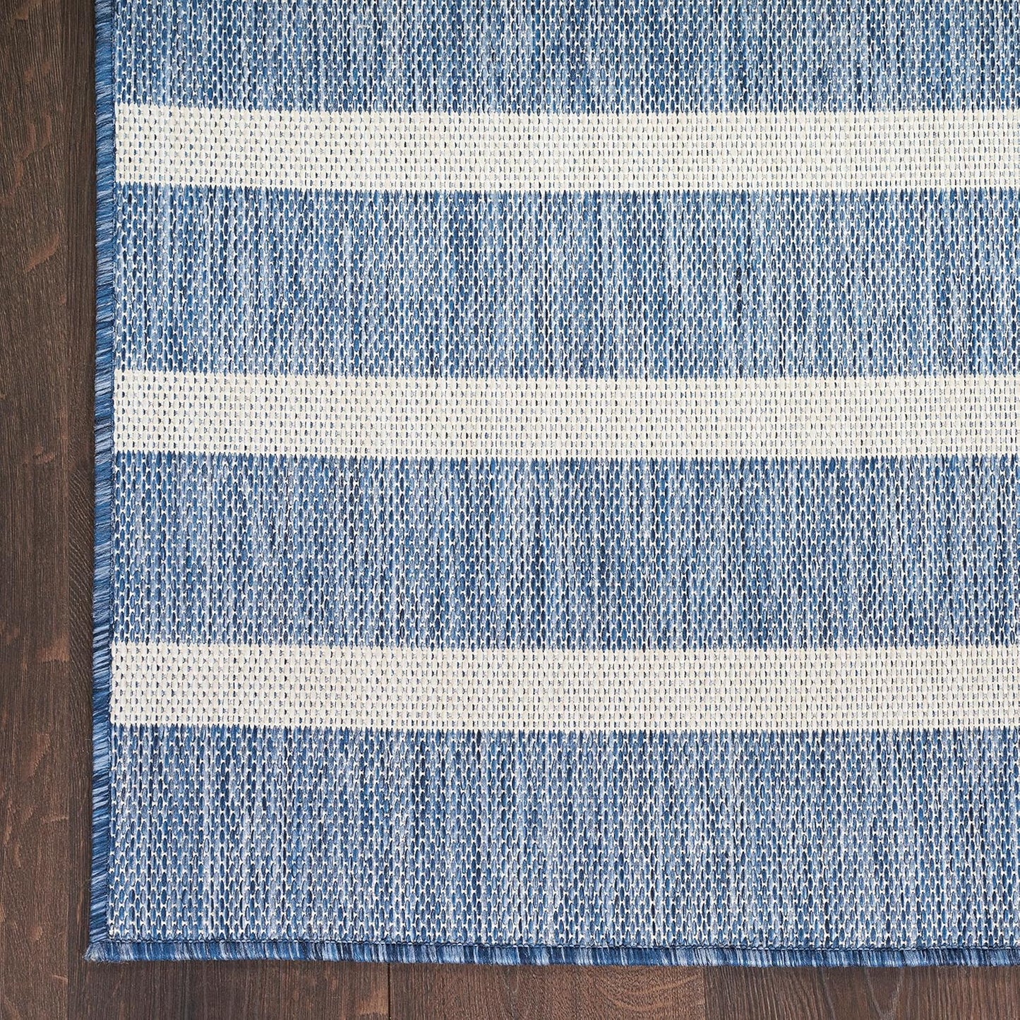 Nourison Home Positano Indoor/Outdoor Navy Ivory 4' x 6' Area -Rug, Easy -Cleaning, Non Shedding, Bed Room, Living Room, Dining Room, Deck, Backyard, Patio (4x6)