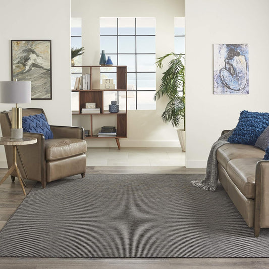 Nourison Home Positano 8' Runner Charcoal Fabric Modern Area Rug (8' Runner)
